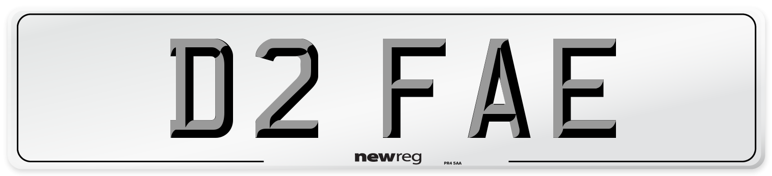 D2 FAE Number Plate from New Reg